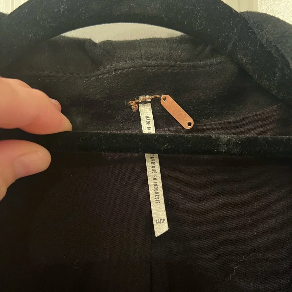 Free People Black Suede Leather Jacket with Gold Studs - Picture 6 of 8